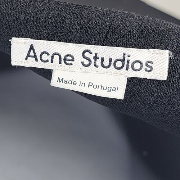 Acne Studios Black Single Sleeve Side Zip Knee Length Dress Size 40 - Picture 4 of 9